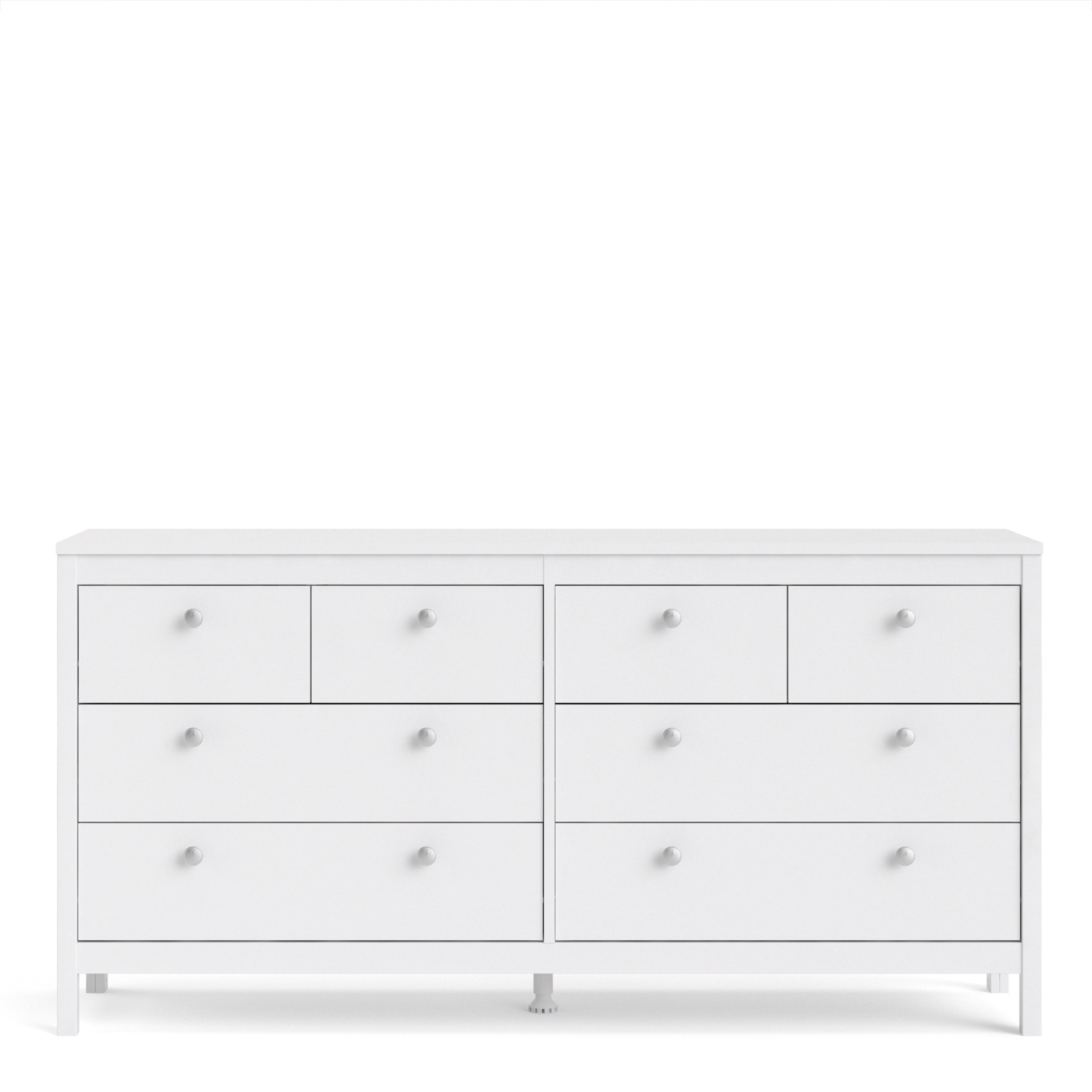 Madrid Double dresser 4+4 drawers in White