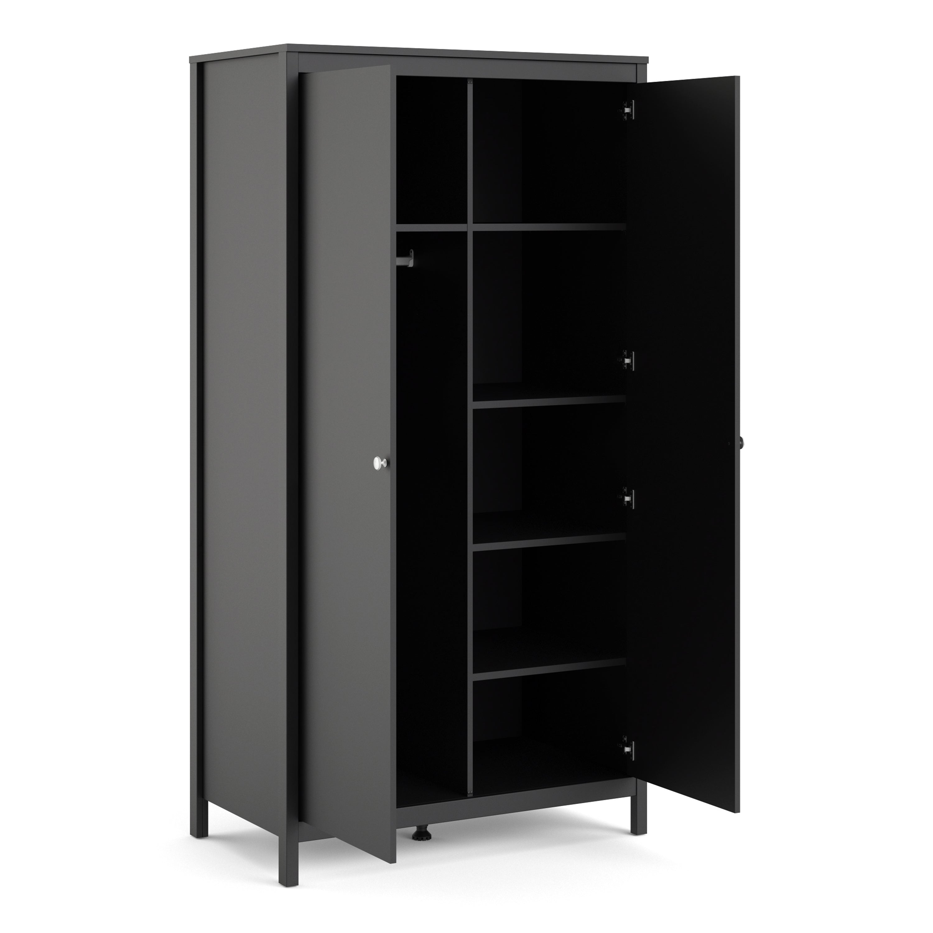 Madrid Wardrobe with 2 doors in Matt Black