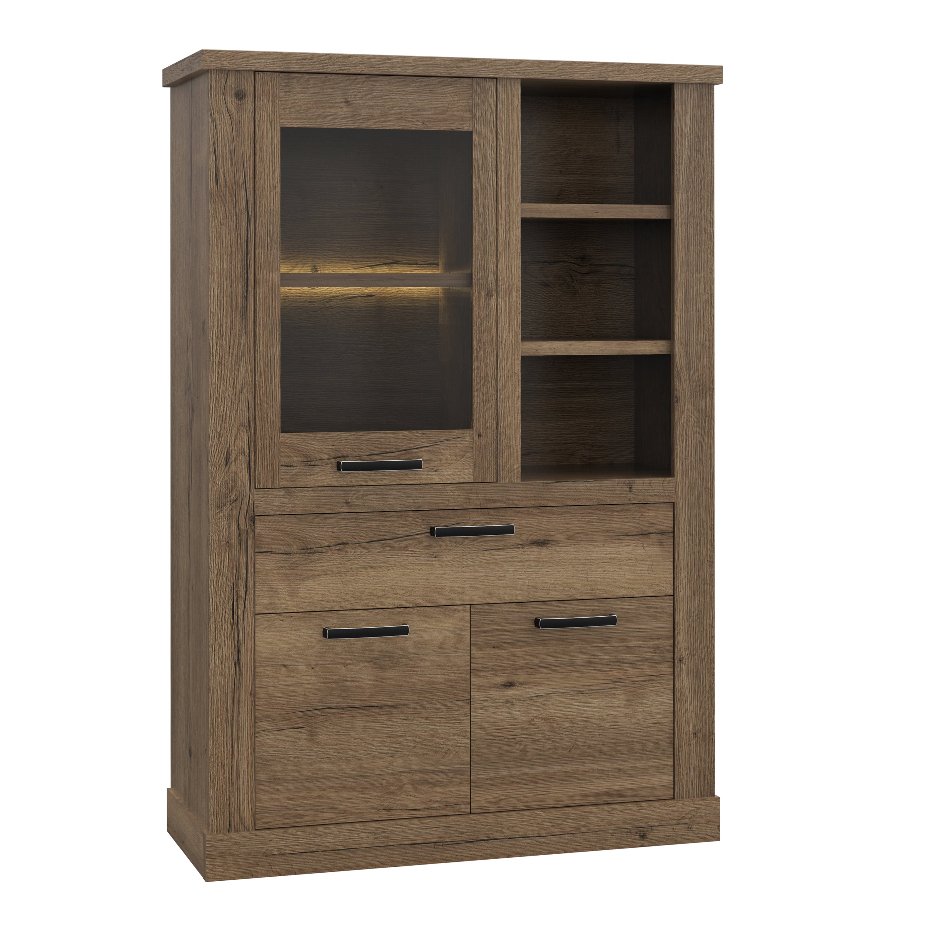 Corona Display Cabinet in Tabak Oak