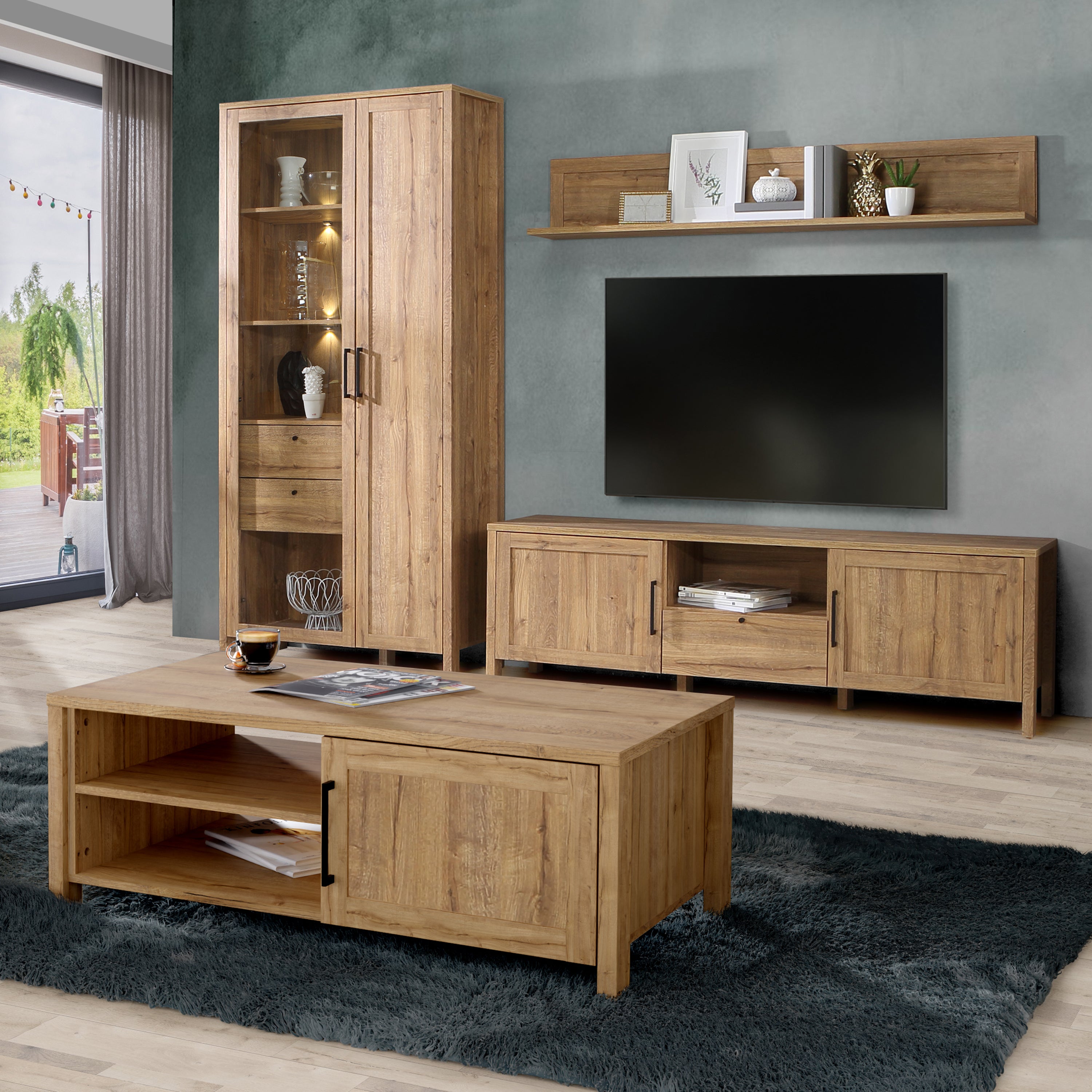 Malte Brun TV Unit  in Waterford Oak