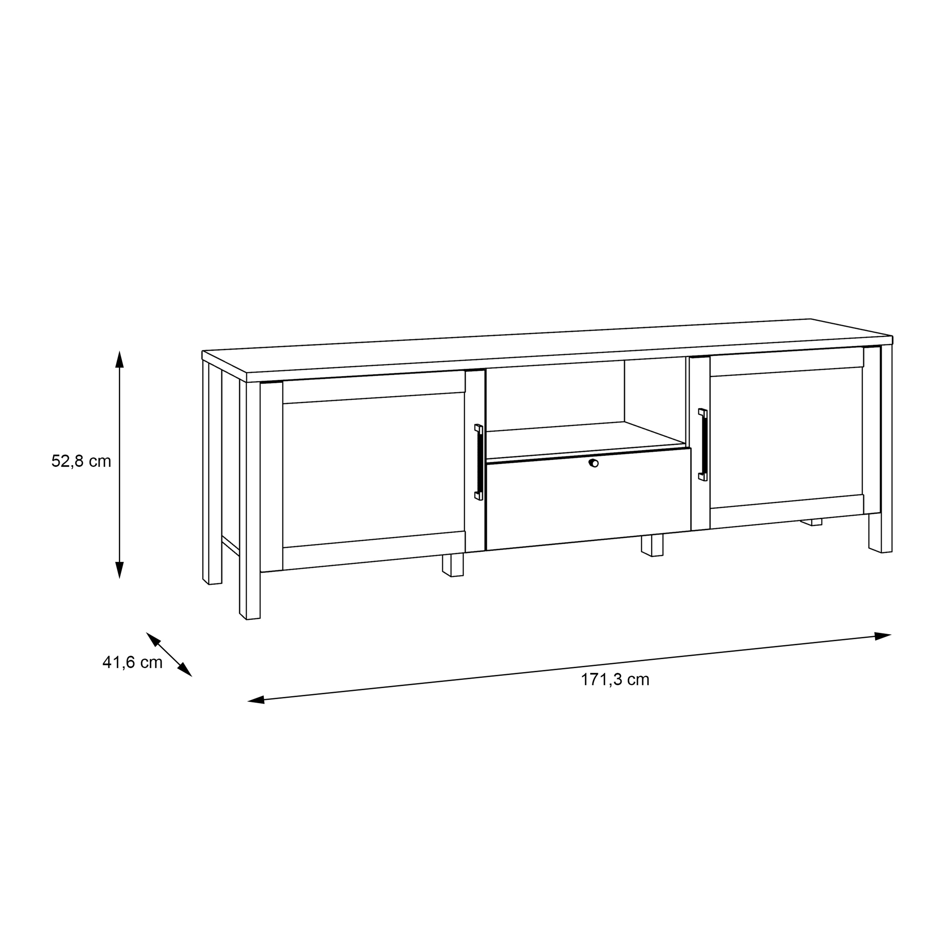 Malte Brun TV Unit  in Waterford Oak