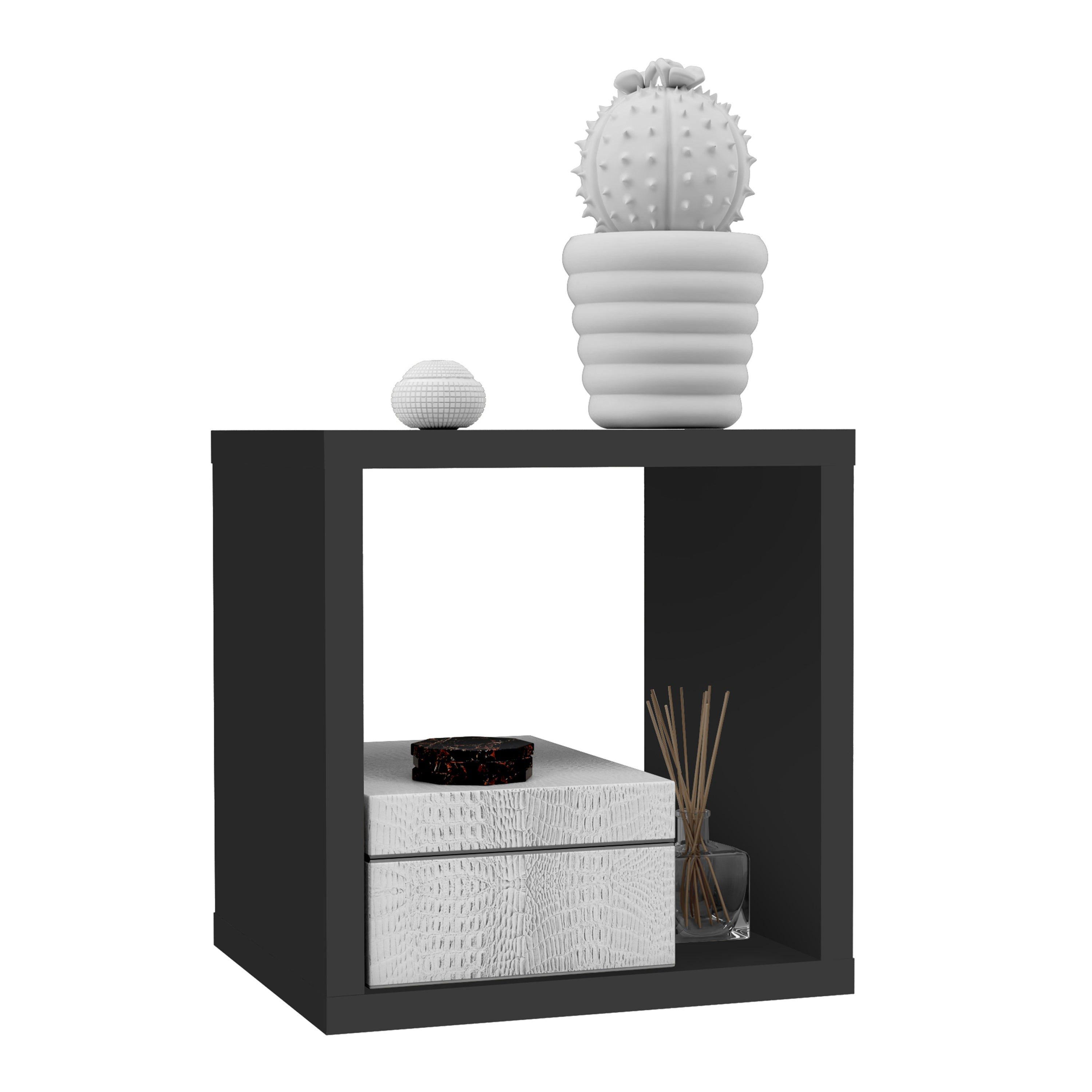 Mauro 1 Shelf Storage Unit in Matt White