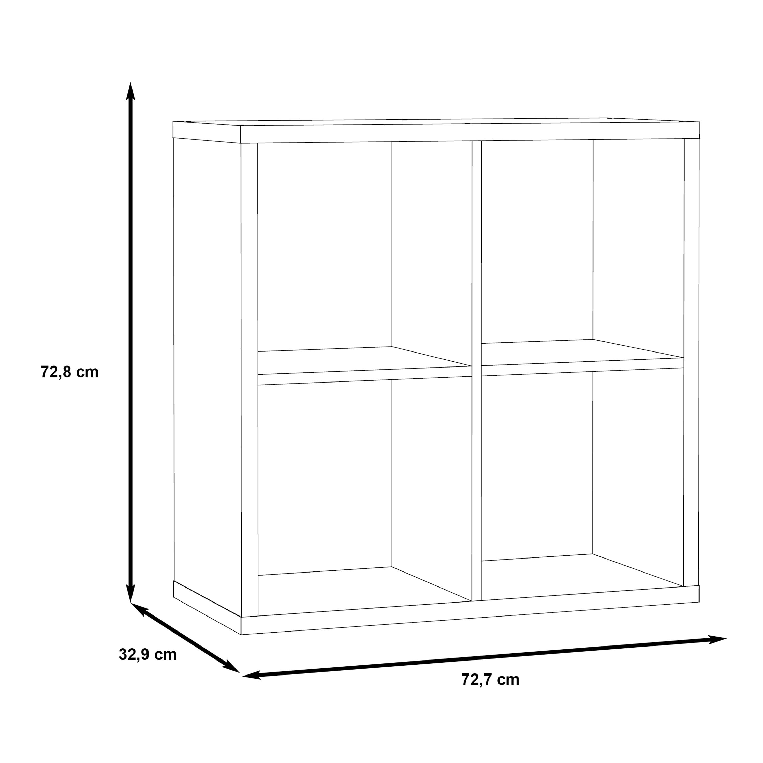 Mauro 2x2 Storage Unit in Matt Black