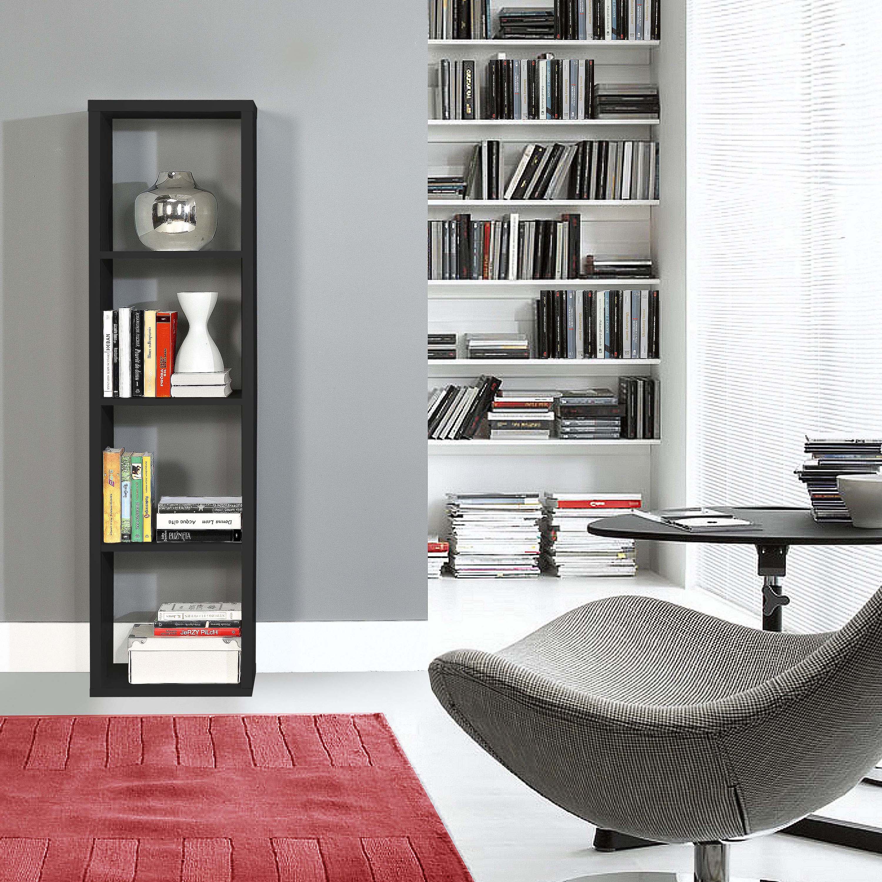 Mauro 3 Shelves Storage Unit in Matt Black