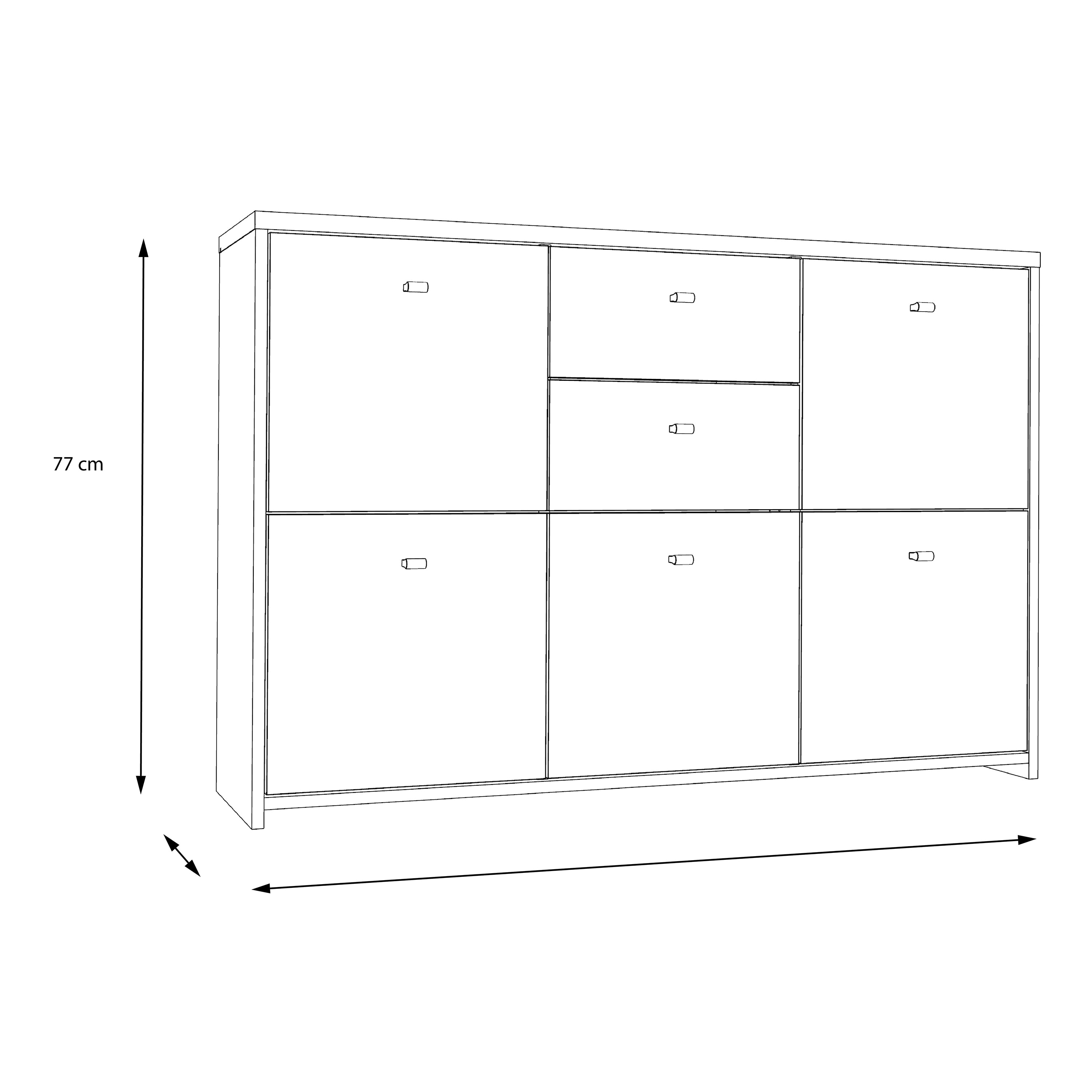 Best Chest Storage Cabinet with 2 Drawers and 5 Doors in Artisan Oak/White