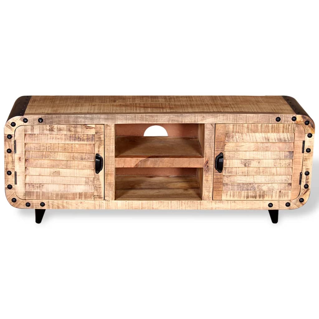 TV Cabinet Rough Mango Wood 120x30x50 cm