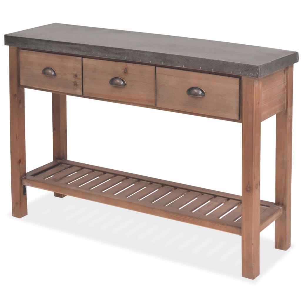 Console Table Solid Fir Wood 122x35x80 cm