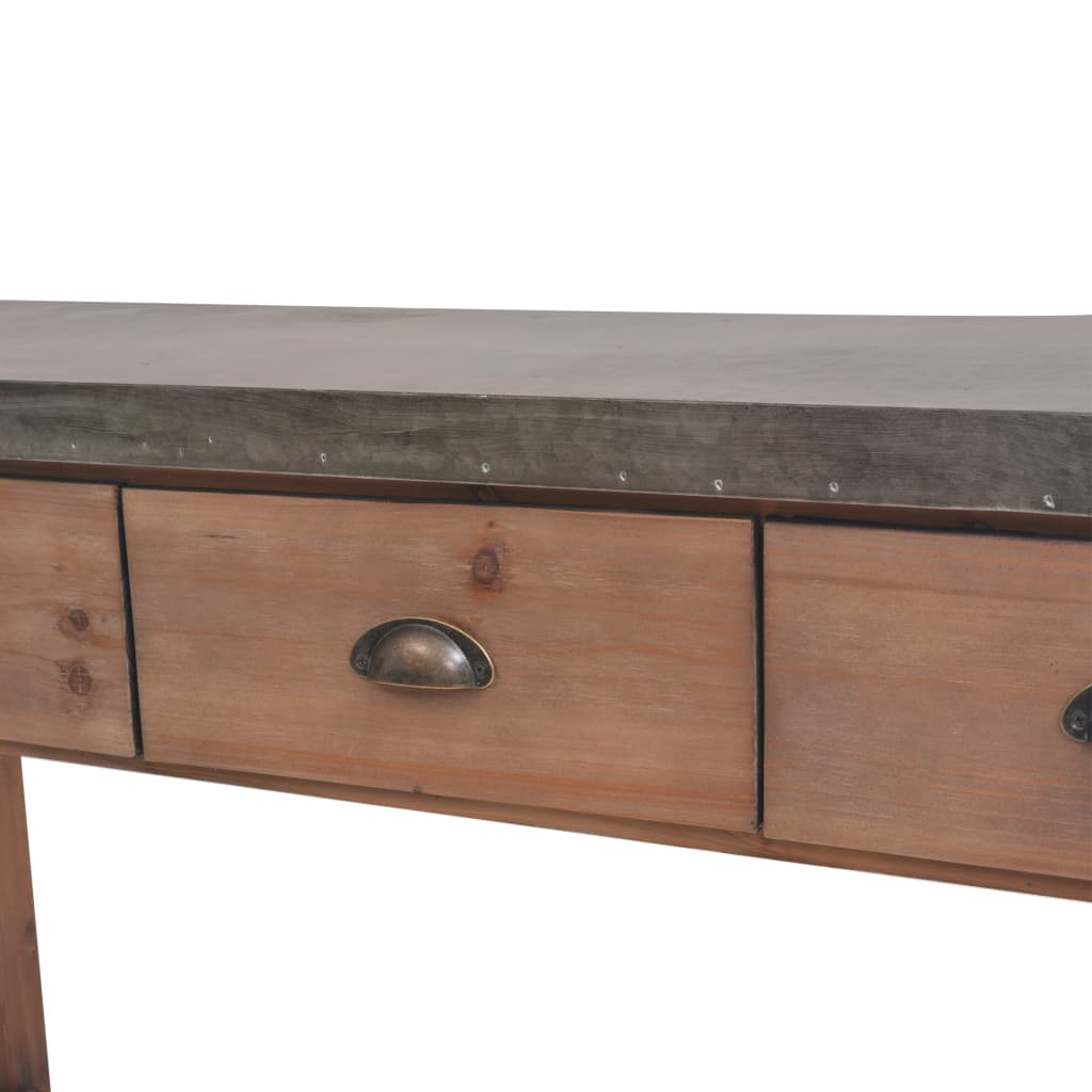 Console Table Solid Fir Wood 122x35x80 cm