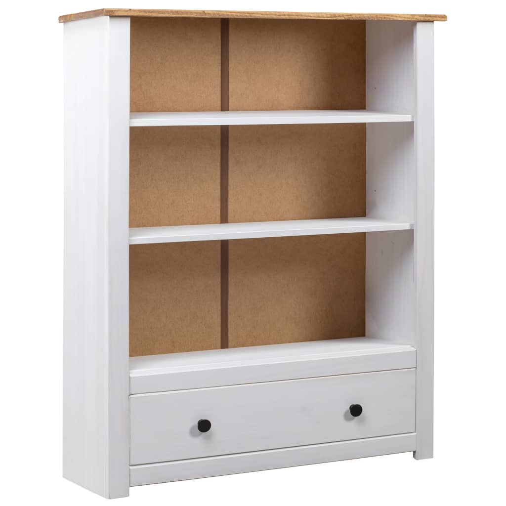Bookcase White 80x35x110 cm Solid Pine Wood Panama Range