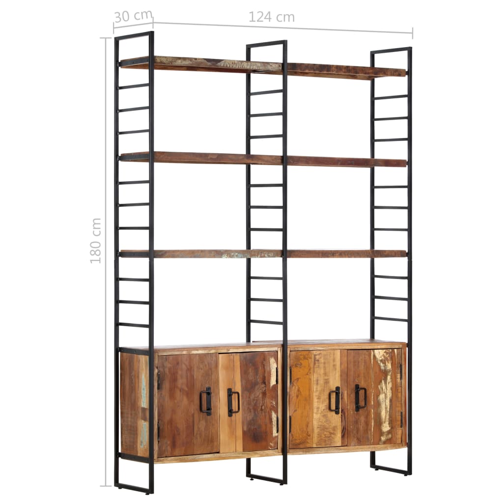 4-Tier Bookcase 124x30x180 cm Solid Reclaimed Wood