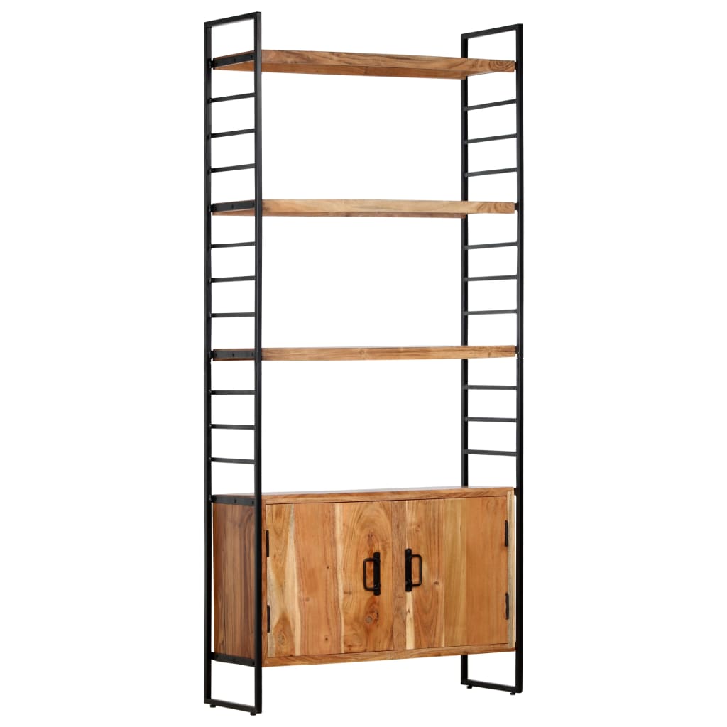 4-Tier Bookcase 80x30x180 cm Solid Acacia Wood