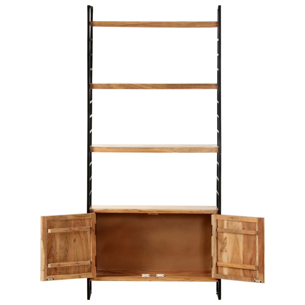 4-Tier Bookcase 80x30x180 cm Solid Acacia Wood