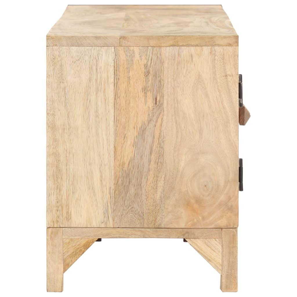 TV Cabinet 140x30x40 cm Solid Mango Wood and Natural Cane