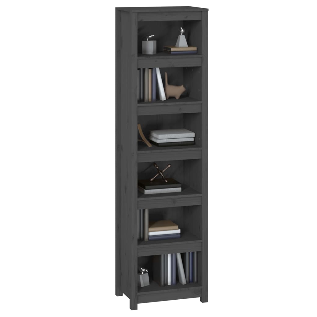 Book Cabinet Grey 50x35x183 cm Solid Wood Pine