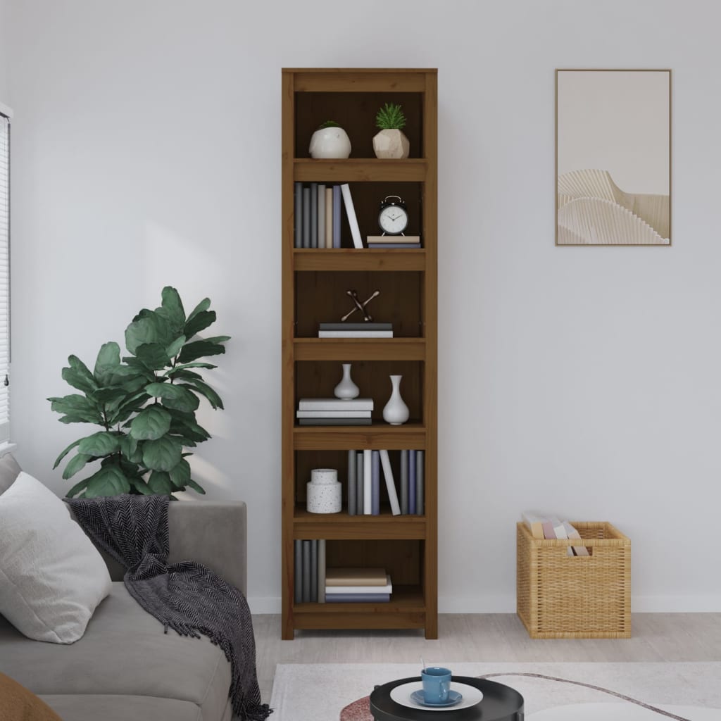 Book Cabinet Honey Brown 50x35x183 cm Solid Wood Pine