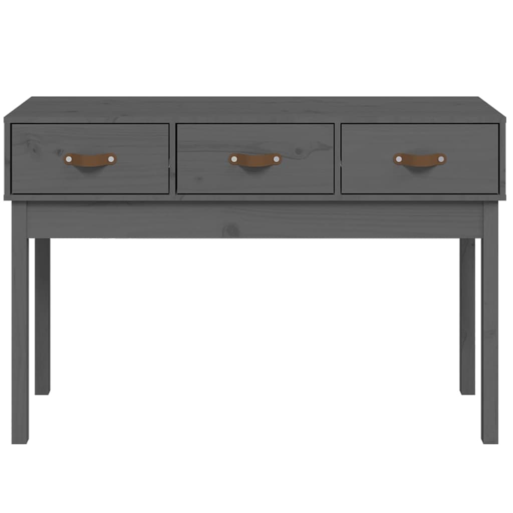 Console Table Grey 114x40x75 cm Solid Wood Pine