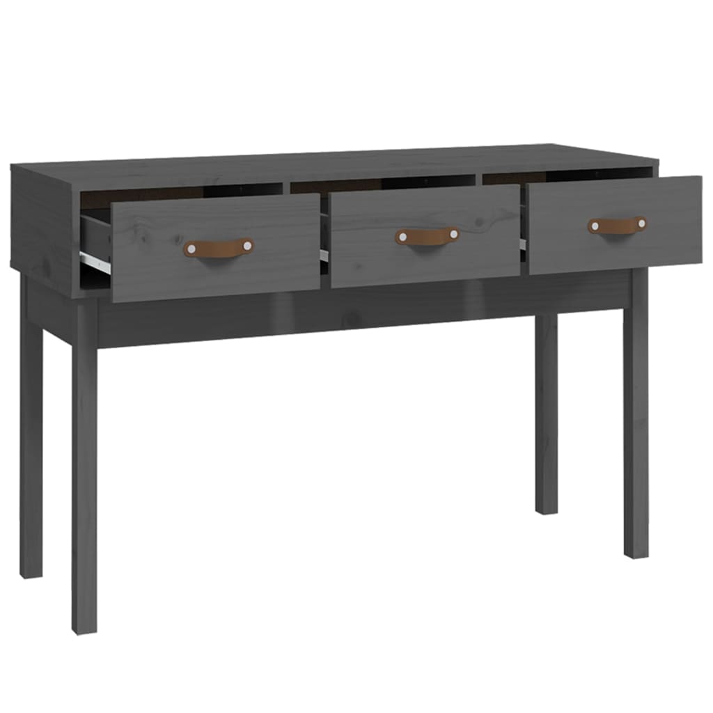 Console Table Grey 114x40x75 cm Solid Wood Pine