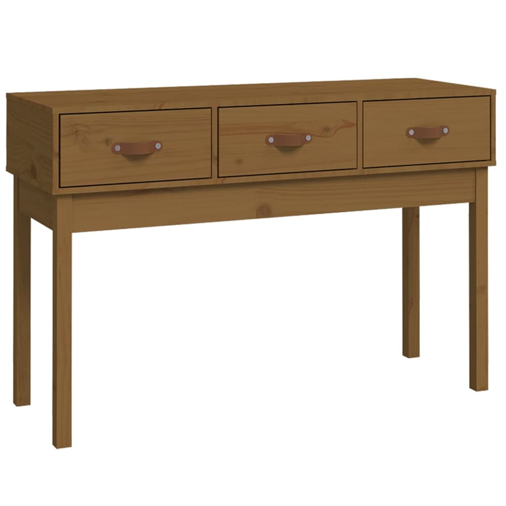 Console Table Honey Brown 114x40x75 cm Solid Wood Pine