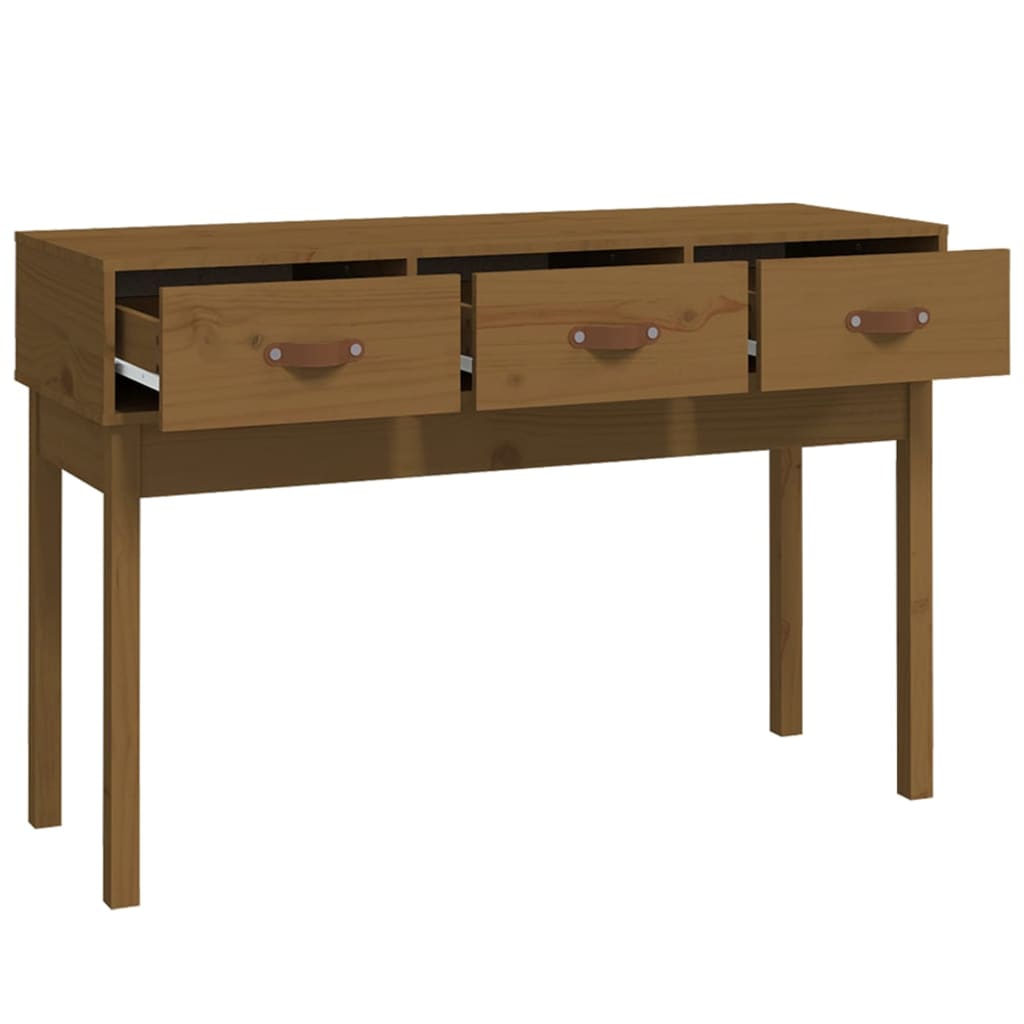 Console Table Honey Brown 114x40x75 cm Solid Wood Pine