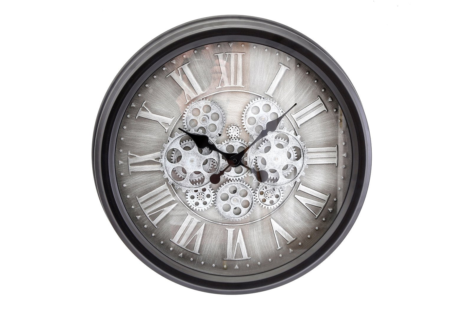 Moving Gear Clock with Roman Numerals