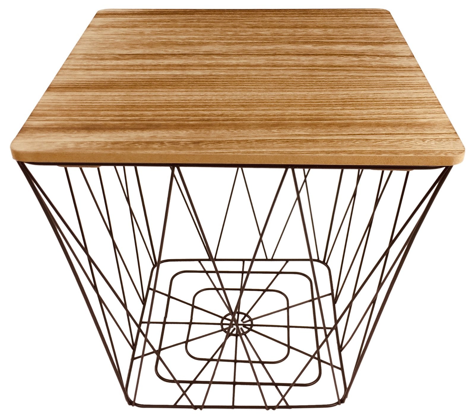 Geometric Black Wire Square Side Table