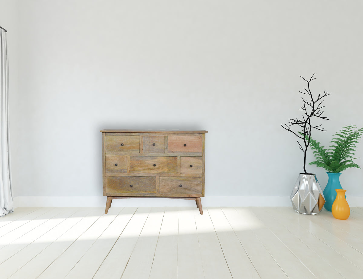 Oak-ish Solid Wood 8 Drawer Chest