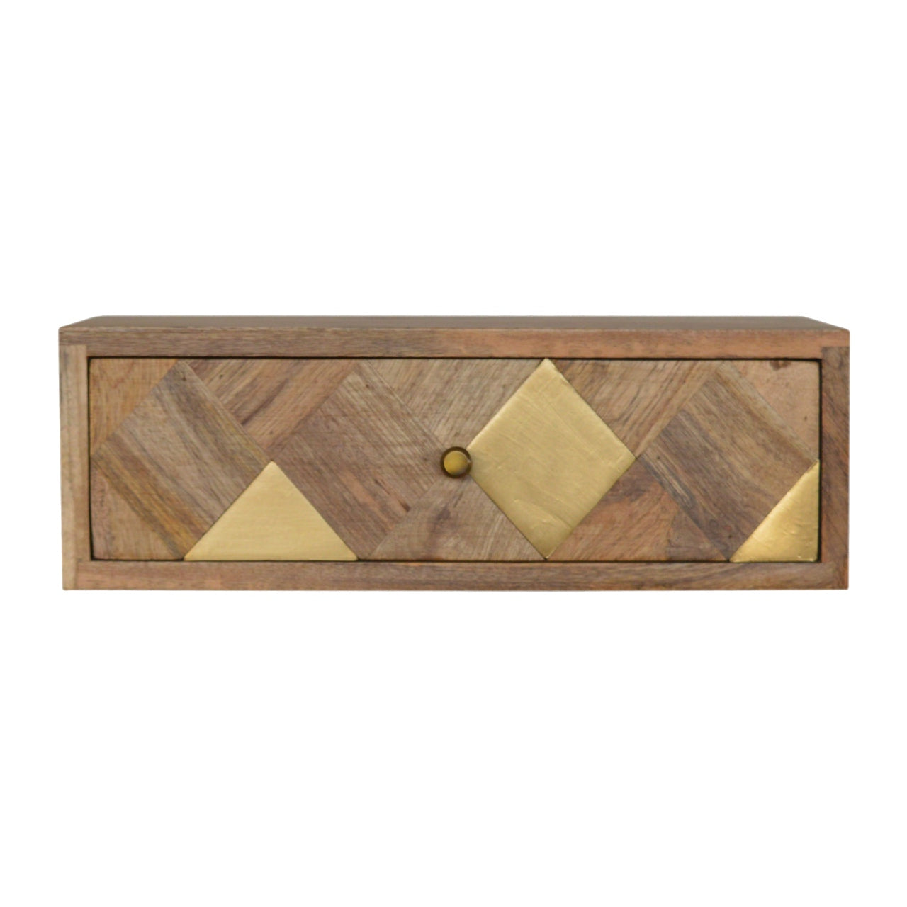 Wall Mounted Brass Inlay Bedside