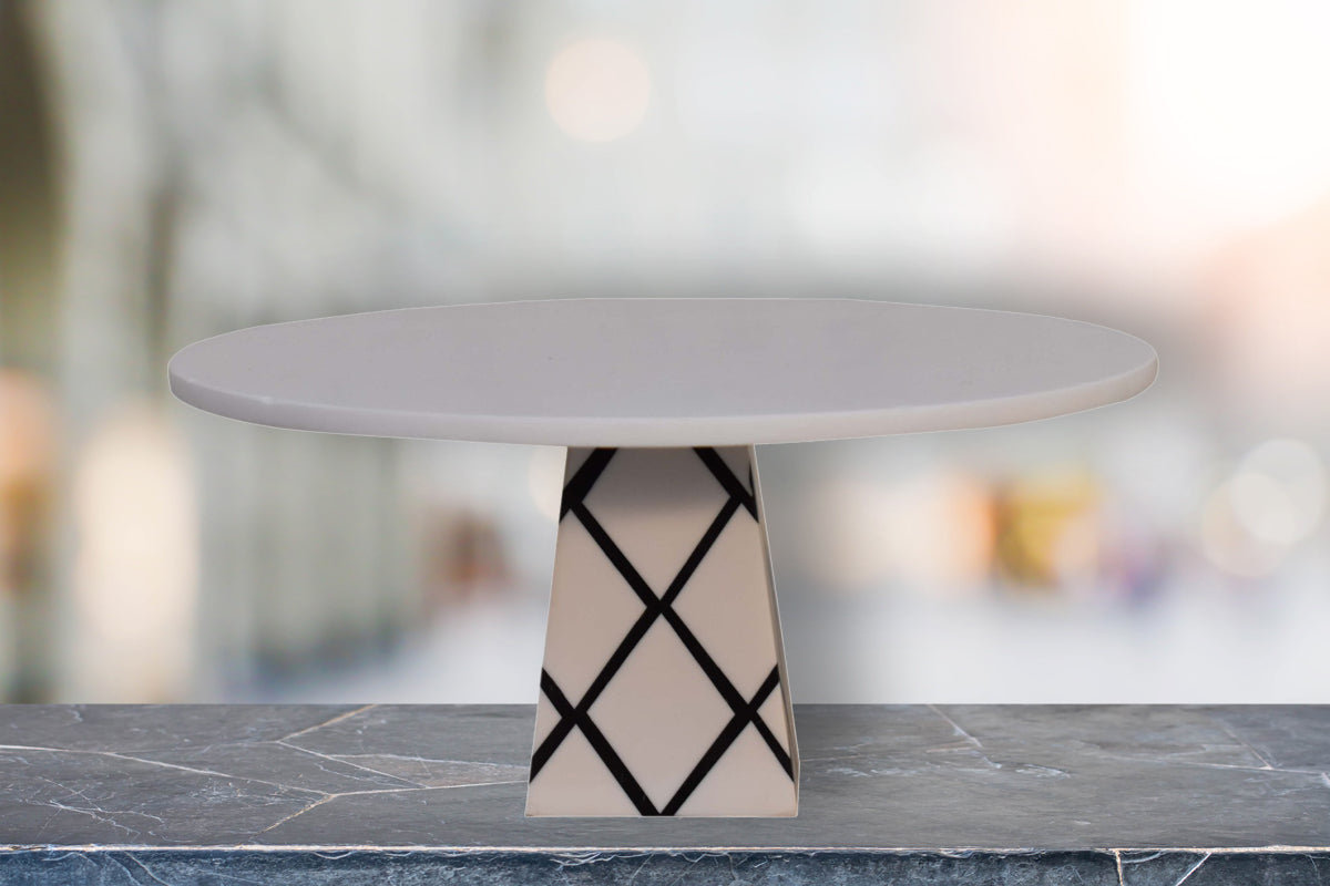 White Cross Base Resin Cake Stand