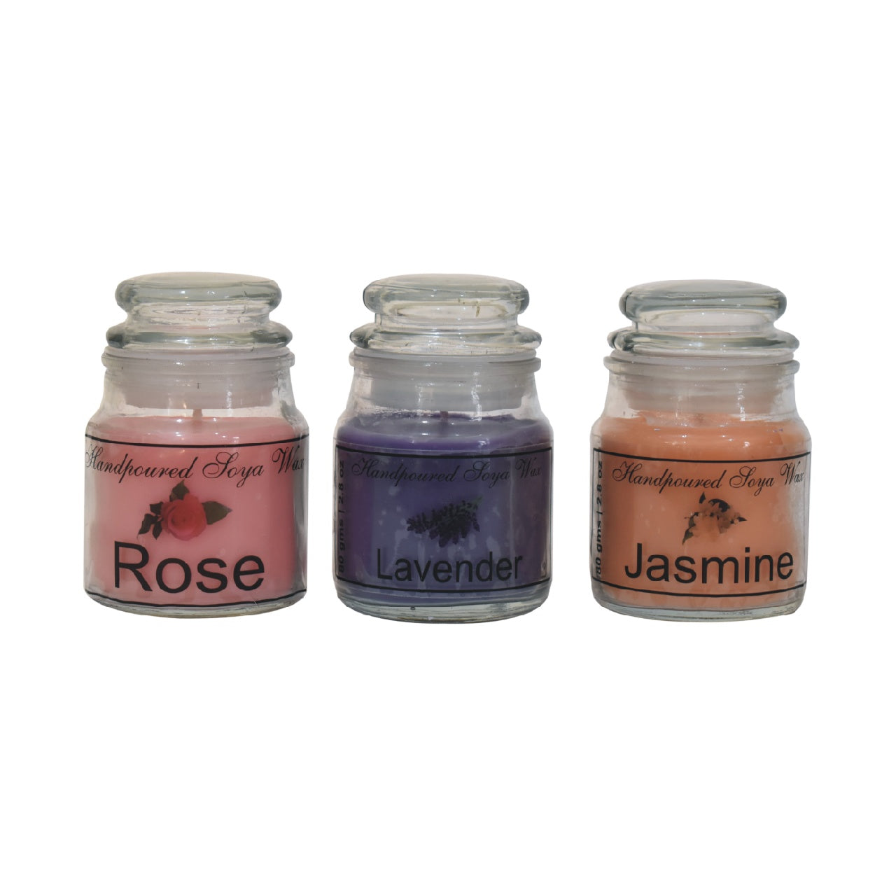 Hourglass Candle Set of 3 (Rose, Lavender, Jasmine)