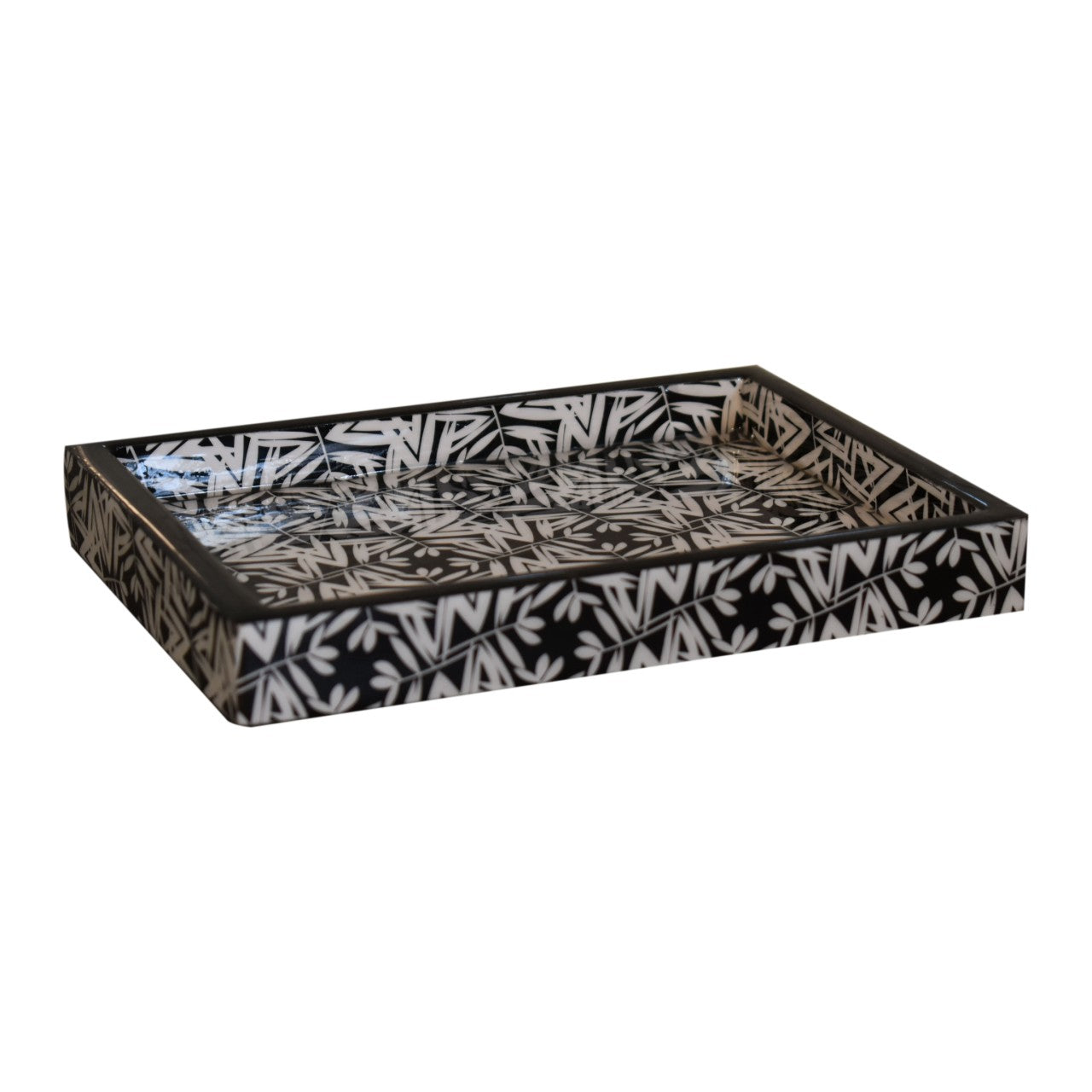 Aztec Printed Mango Wood Bathroom Set of 6