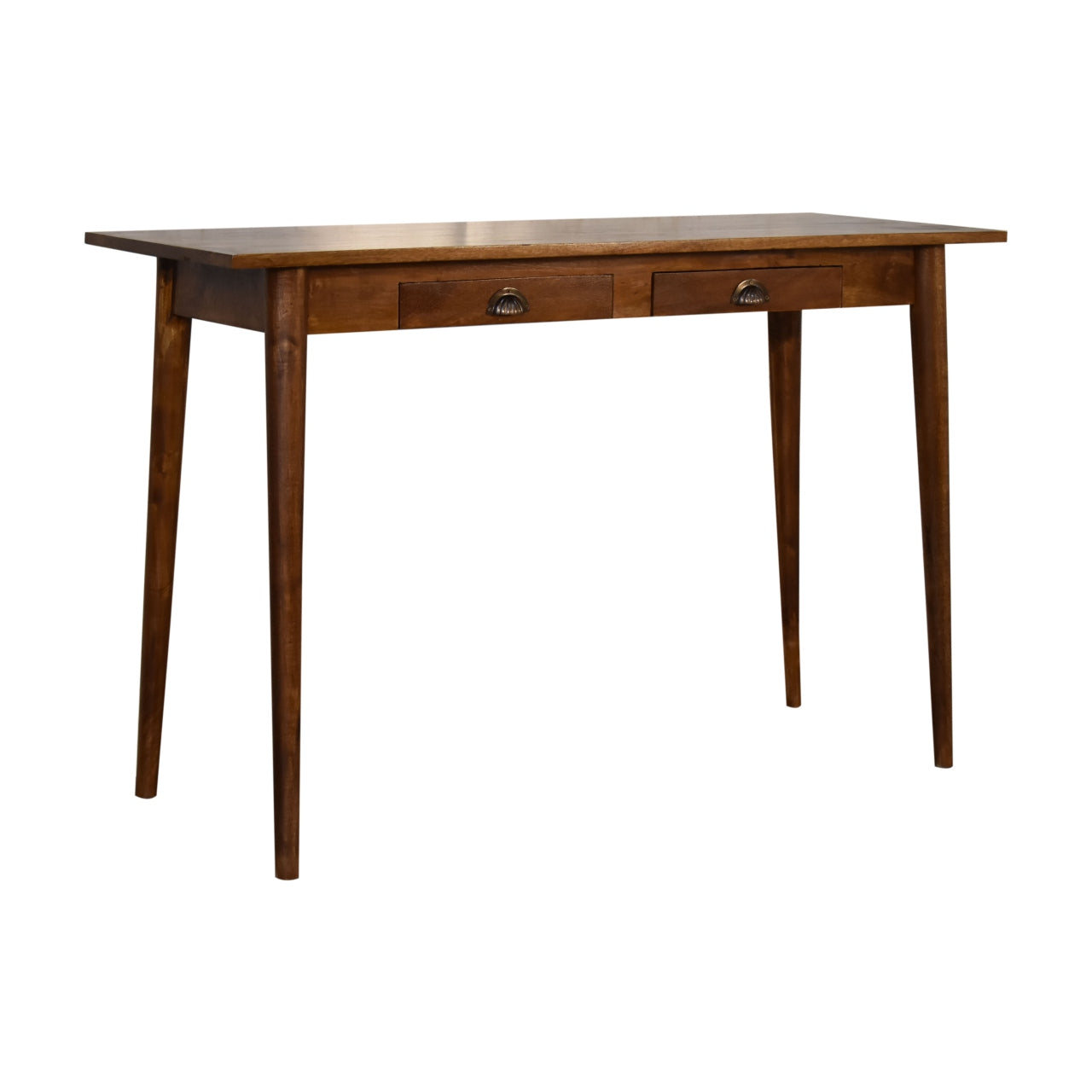 Chestnut Nordic Style Writing Desk with 2 Drawers