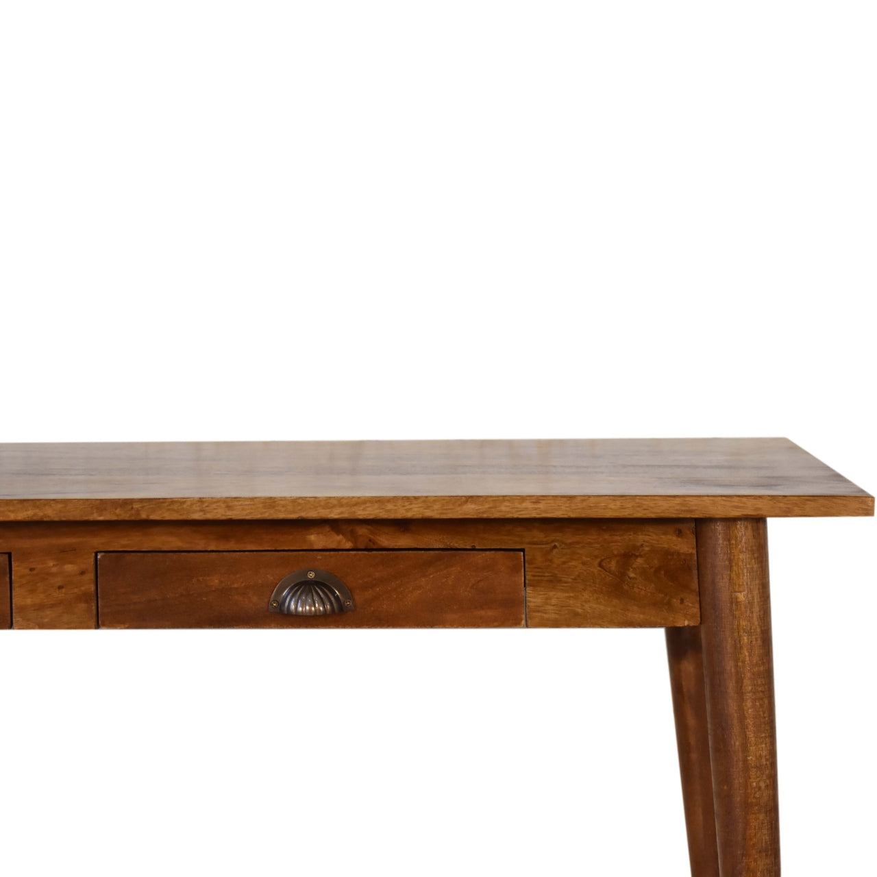 Chestnut Nordic Style Writing Desk with 2 Drawers