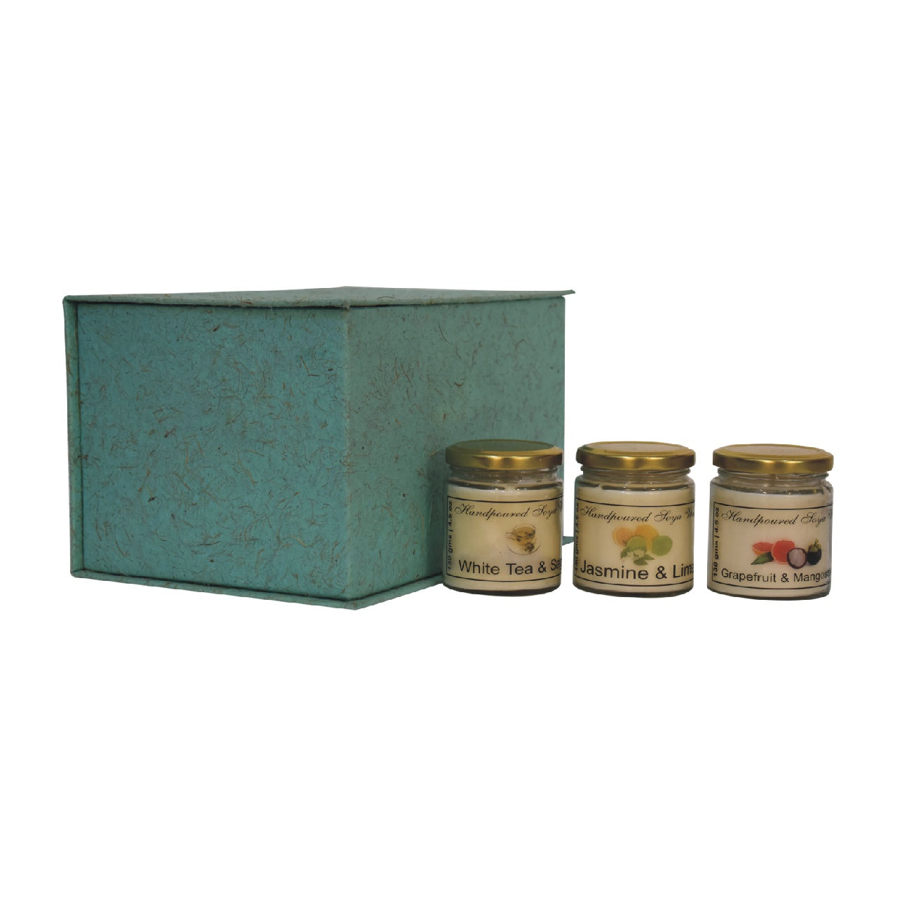 Candle Gift Set of 3 (White Tea & Sage, Jasmine & Lime, Grapefuit & Mangosteen)