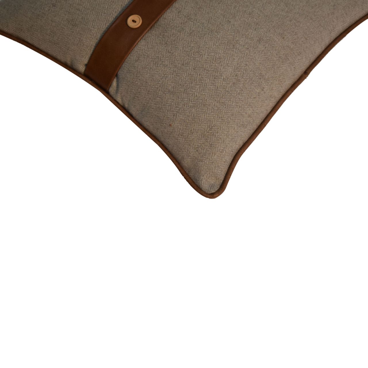 Quinn Cushion Set of 2 - Leather & Sand Tweed