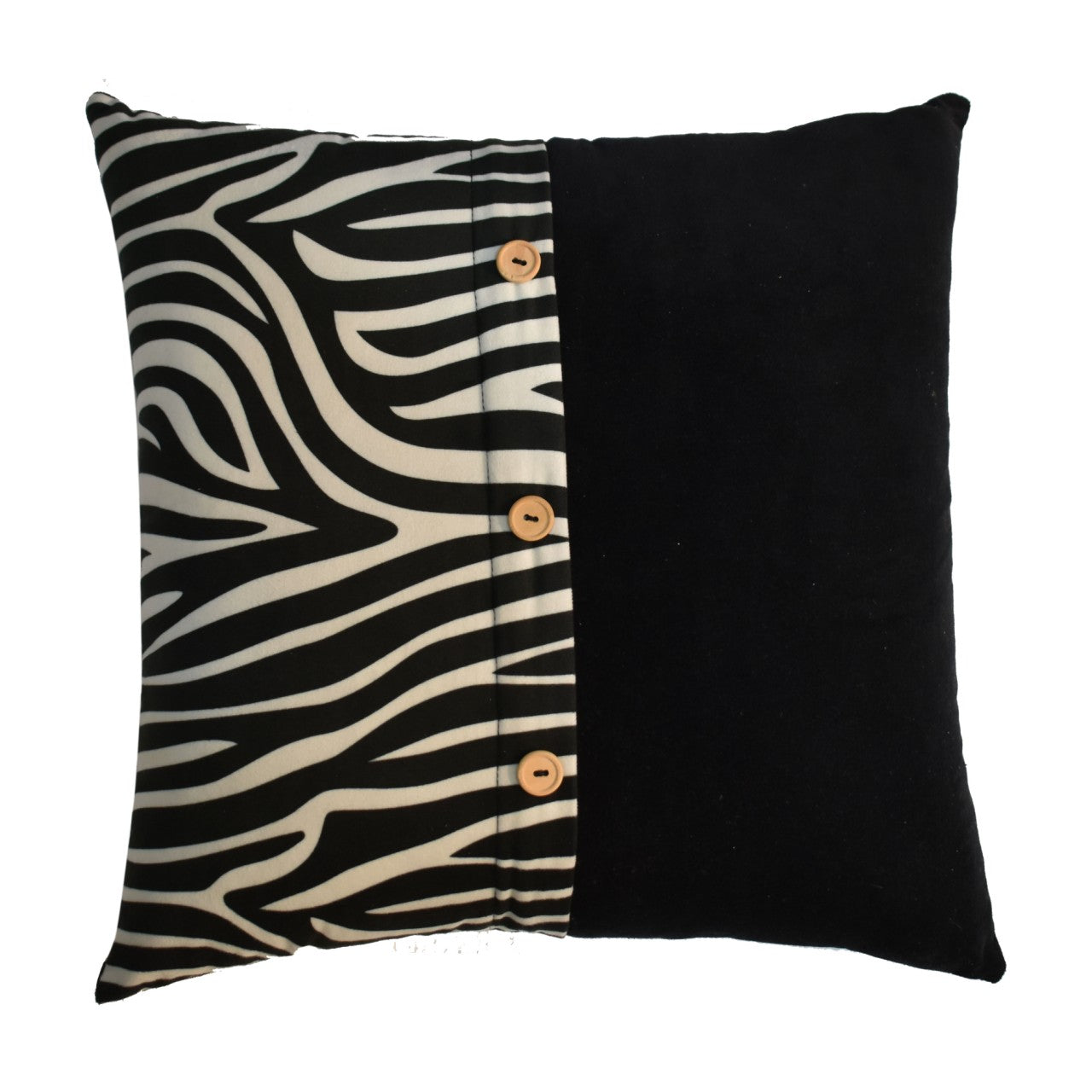 Quinn Cushion Set of 2 - White Tiger & Black Velvet