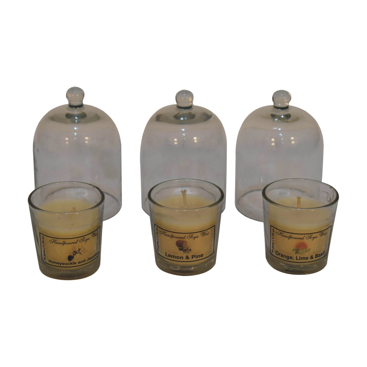 Round Candle Set of 3 (Orange, Lime & Basil, Honeysuckle & Jasmine, Lemon & Pine)