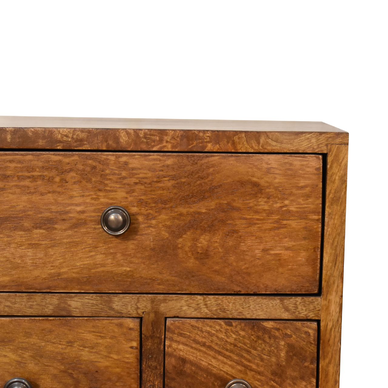 Chestnut Nordic Style 4 Drawer Multi Bedside