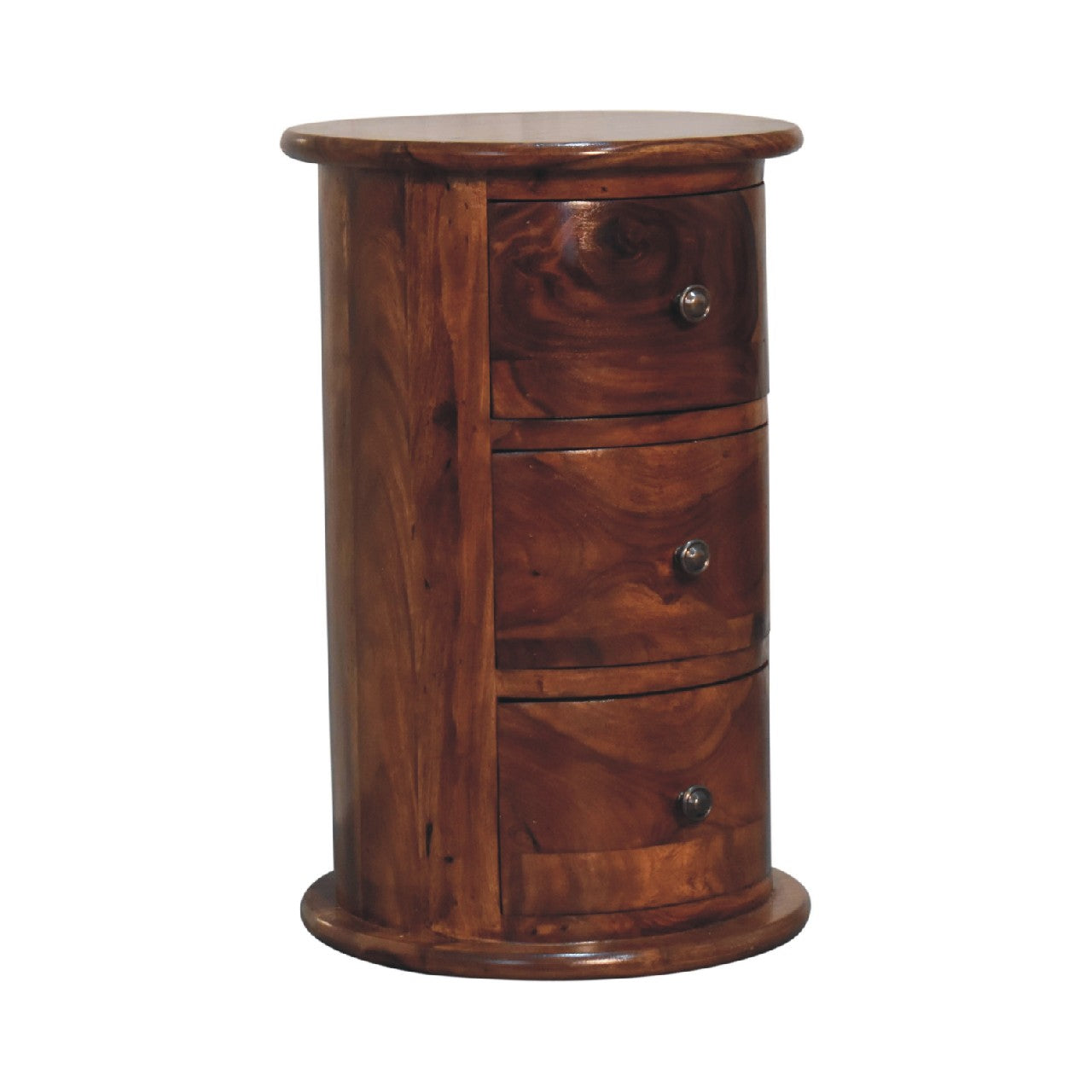 Sheesham Chestnut 3 Drawer Drum Chest