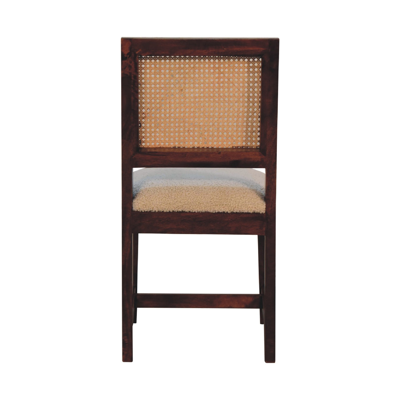 Cream Boucle Rattan Chair