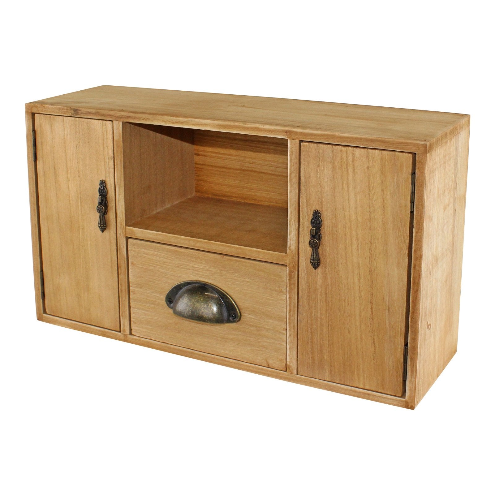 Small Wooden Cabinet with Cupboards, Drawer and Shelf