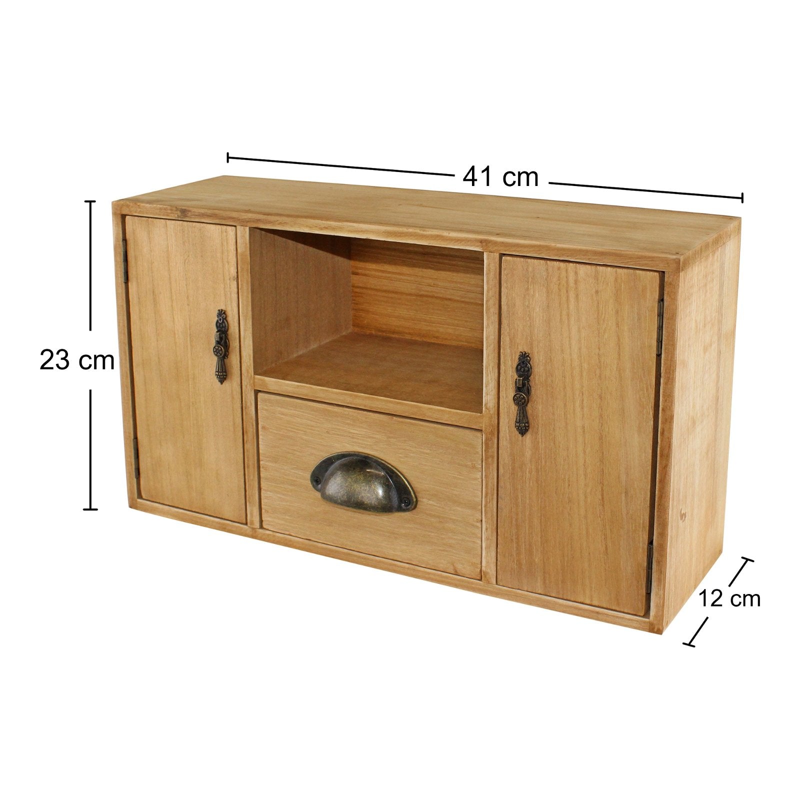 Small Wooden Cabinet with Cupboards, Drawer and Shelf