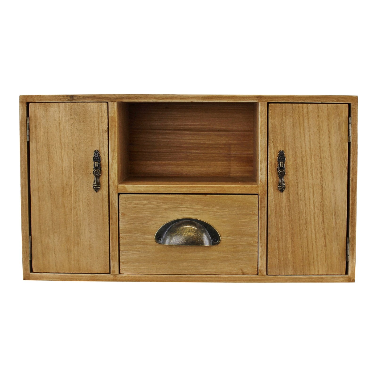 Small Wooden Cabinet with Cupboards, Drawer and Shelf