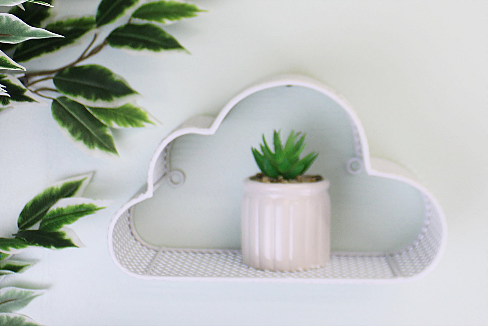 White Metal Cloud Shelf, Small