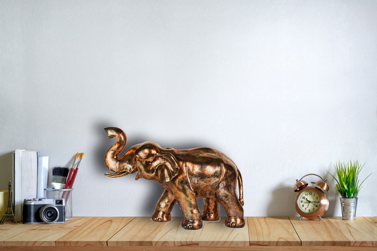 Copper Finish Large Elephant Figurine