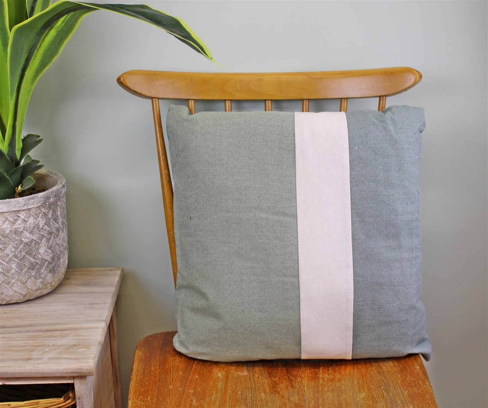 3 Panel Green Square Scatter Cushion, Eucalyptus Range