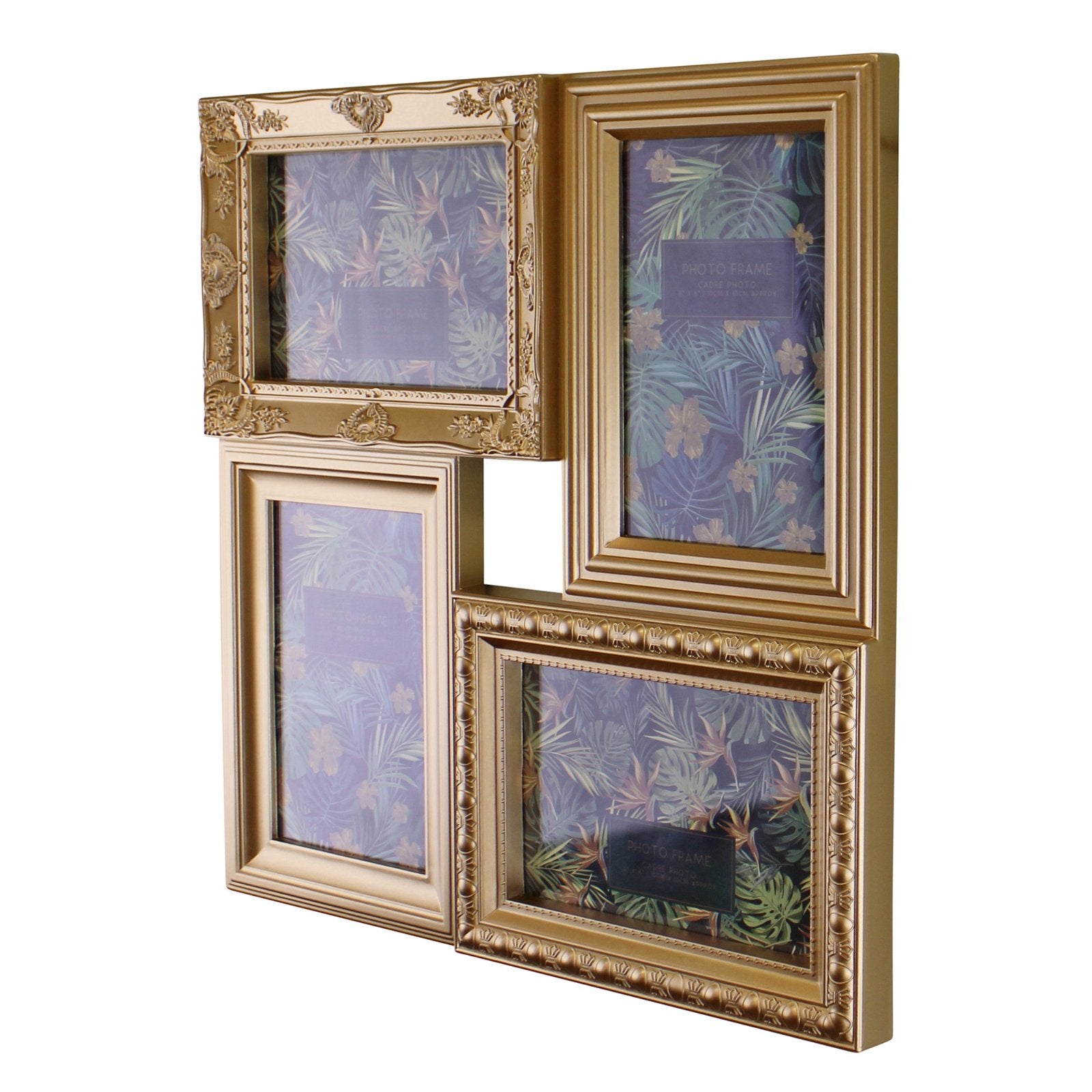 4 Photo Multi Gold Photo Frame, 33cm