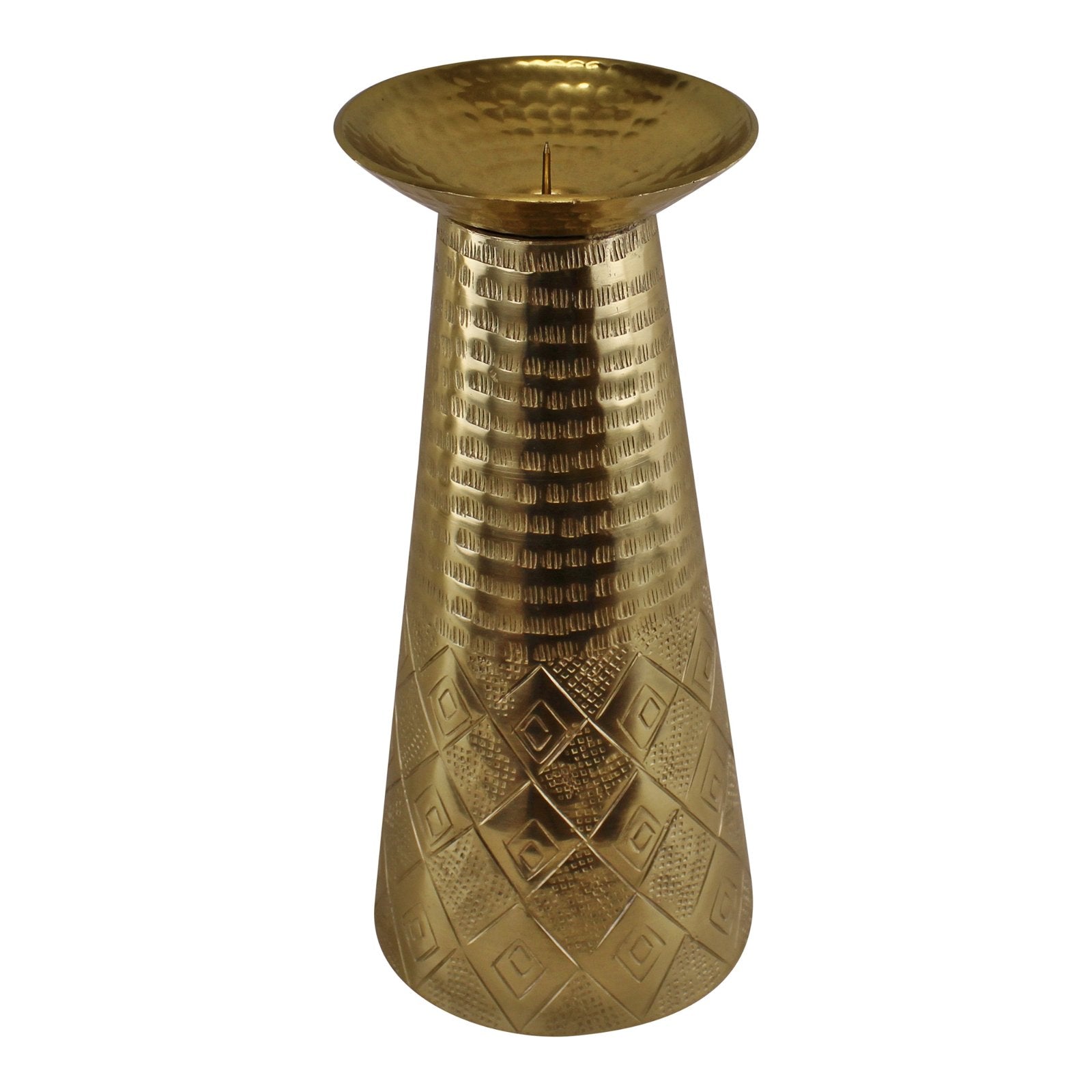 Large Gold Metal Moroccan Style Kasbah Candle Holder