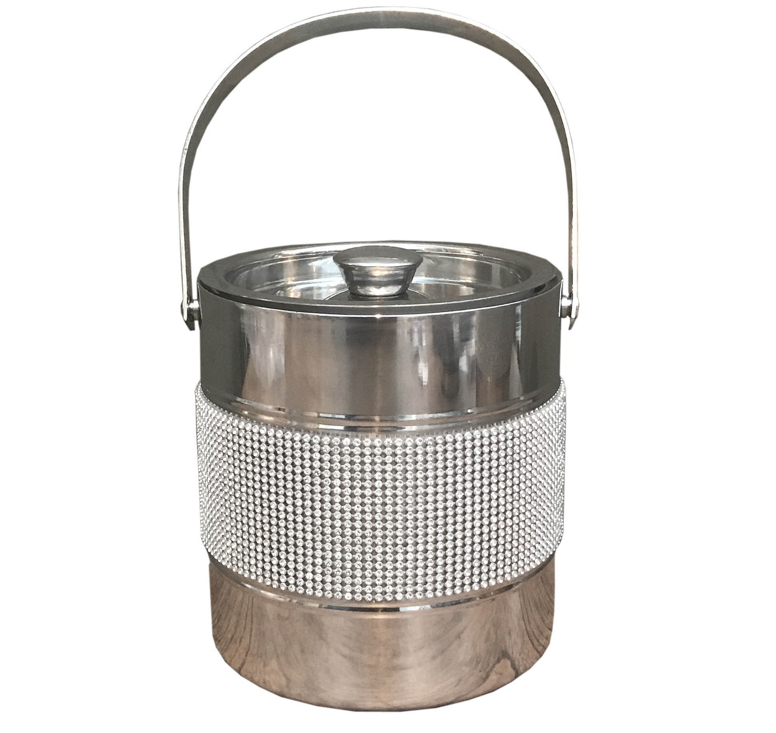 Stainless Steel Jewelled Ice Bucket W/ Handle