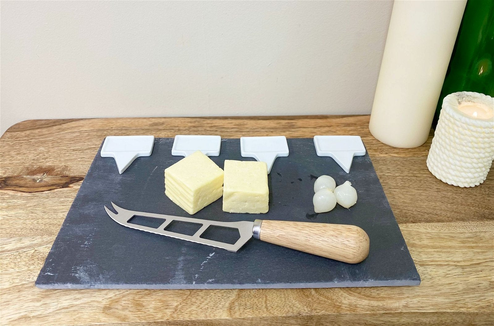 Slate Cheese Board Service Set & Knife 30cm