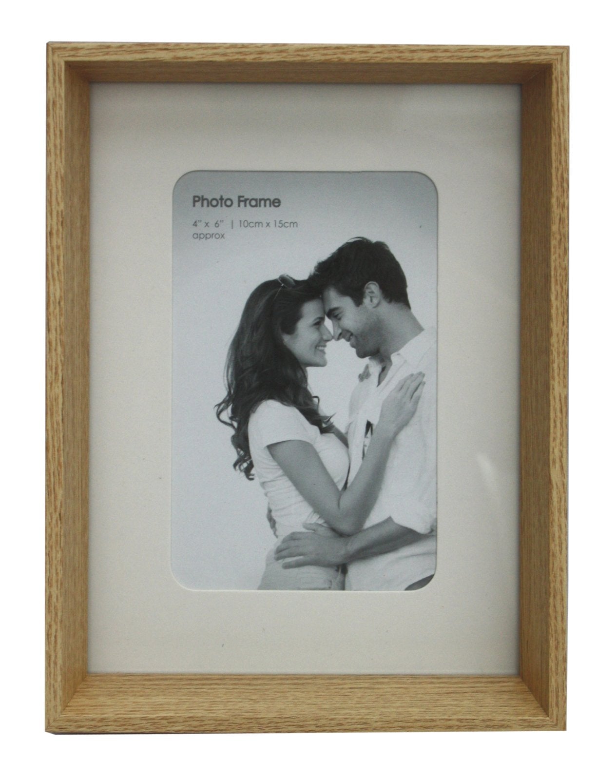 Natural Wood Box Style 4 X 6 Photo Frame